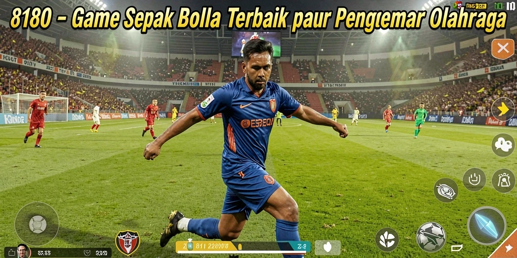 Tampilan utama gameplay 8180 yang mengesankan saat pertandingan sepak bola.