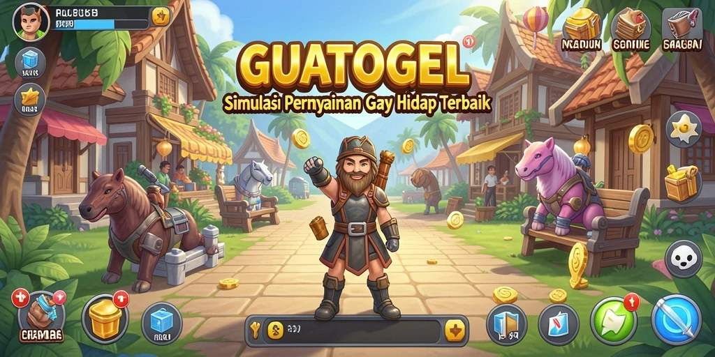 Tangkapan layar utama GUATOGEL menampilkan gameplay simulasi yang menarik.