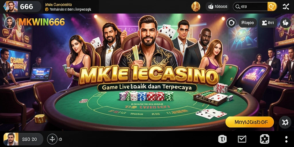 Screenshot MKWIN666 menampilkan dealer profesional dalam permainan Live Casino.