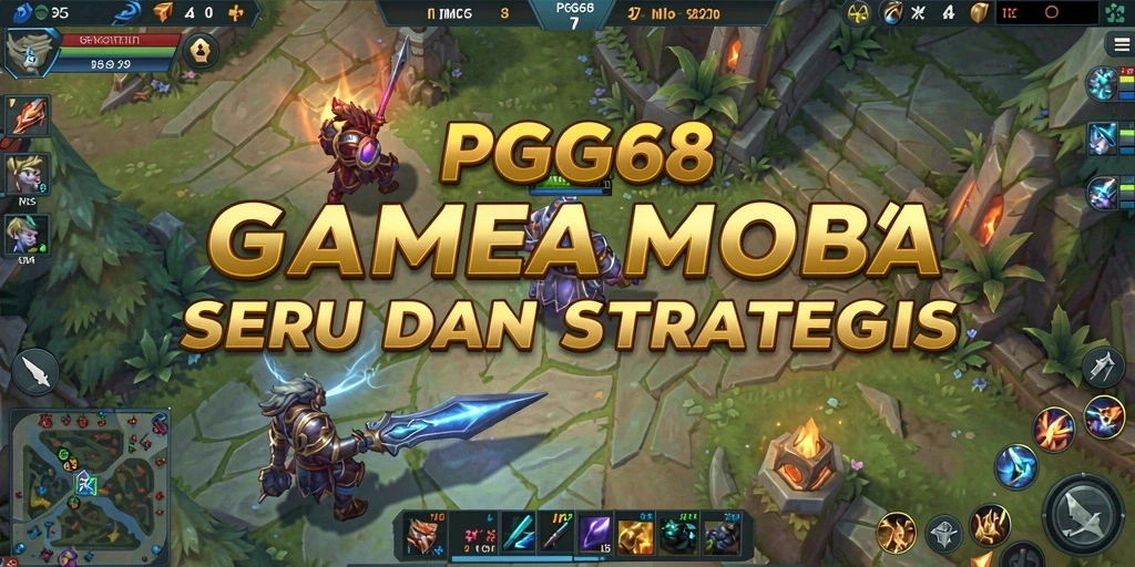 Tampilan gameplay seru dalam pertempuran MOBA PGG68.