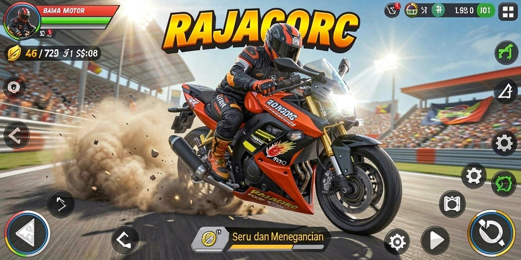 Tampilan menegangkan dari balapan motor di RAJACORC.