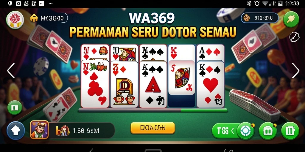 Screenshot utama WA369 menunjukkan gameplay seru Domino.