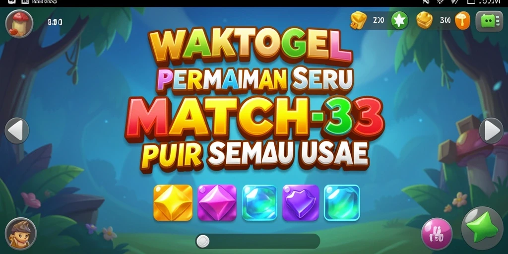Tampilan gameplay seru dalam WAKTOGEL yang menampilkan tantangan Match-3.